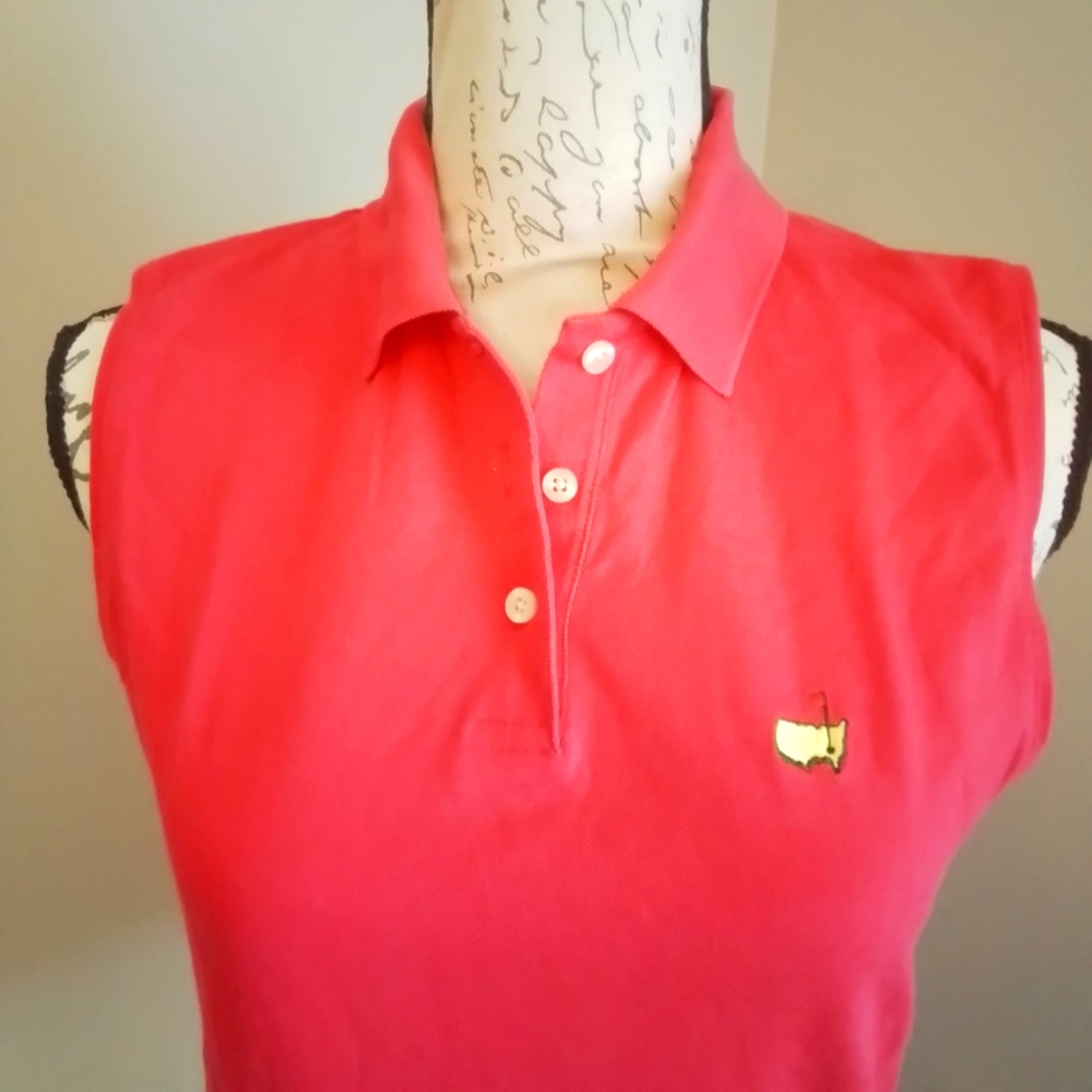 Magnolia Lane The Masters Sleeveless Polo Shirt Pink - M - Picture 2 of 7